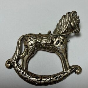 Vintage Sterling Silver Jezlaine Rocking Horse 🐎 Brooch